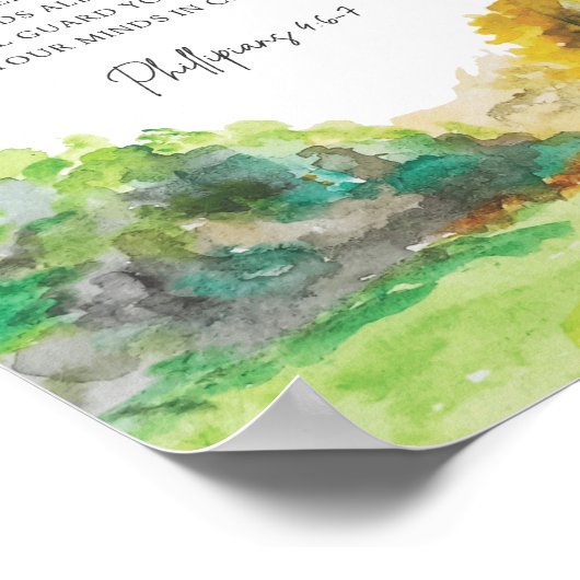 Philippiner 4:6-7 Sei um nichts besorgt Poster (Ecke)