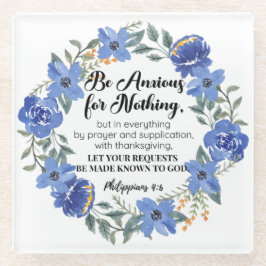 Philippiner 4:6 Fürchten Sie auf nichts Blaues Glasuntersetzer