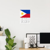 Philippines 2026 Calendar, Large, Philippine Flag Poster (Heimbüro)