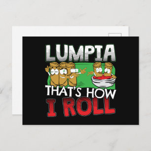 Philippines Filipino Lumpia Food Cartoon Postkarte