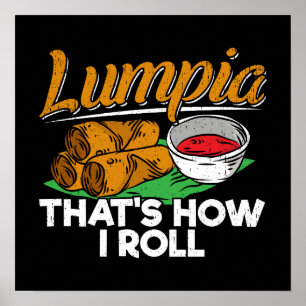Philippines Filipino Lumpia Food Zitat Poster