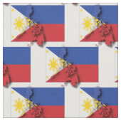 PHILIPPINES Flag Filipino Karte Kontur Stoff (Nahaufnahme)