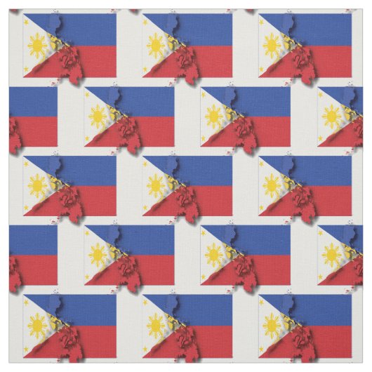 PHILIPPINES Flag Filipino Karte Kontur Stoff (Muster)