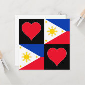 Philippines Flag Herz Patriotic Filipino Gruß Karte (Vorderseite/Rückseite Beispiel)