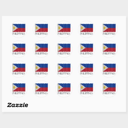 Philippines flag runder aufkleber (Blatt)