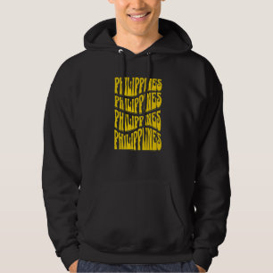 Philippines Groovy Retro 60er 70er Style Filipino Hoodie