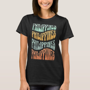 Philippines Groovy Retro 60er 70er Style Filipino  T-Shirt