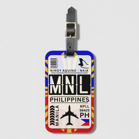 Philippines Manila Luggage Tag Gepäckanhänger (Vorderseite Vertikal)