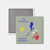 Philippines Map Illustration Magnet (Vorderseite/Rückseite)