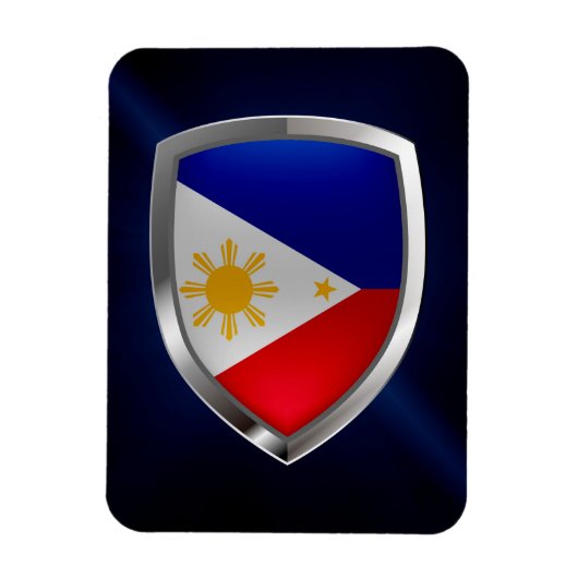 Philippines Metallisches Emblem Magnet (Vertikal)
