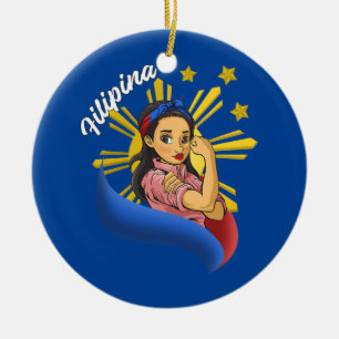 Philippines Pinay Filipina Pride Strong Strong Str Keramik Ornament