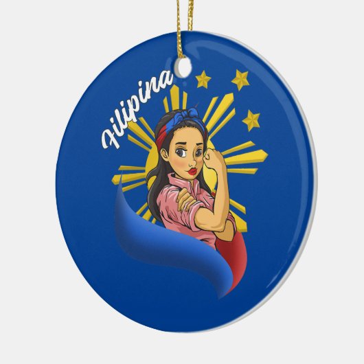 Philippines Pinay Filipina Pride Strong Strong Str Keramik Ornament (Links)