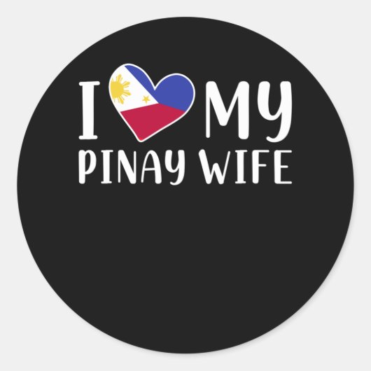 Philippines Pinay Liebe Ehefrau Pinoy Husband Runder Aufkleber (Vorderseite)