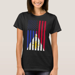 Philippines Roots USA Flaggenerbe Halb Philippino T-Shirt