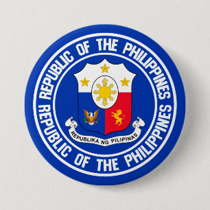 Philippines Round Emblem Button