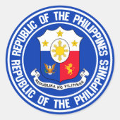 Philippines Round Emblem Runder Aufkleber (Vorderseite)