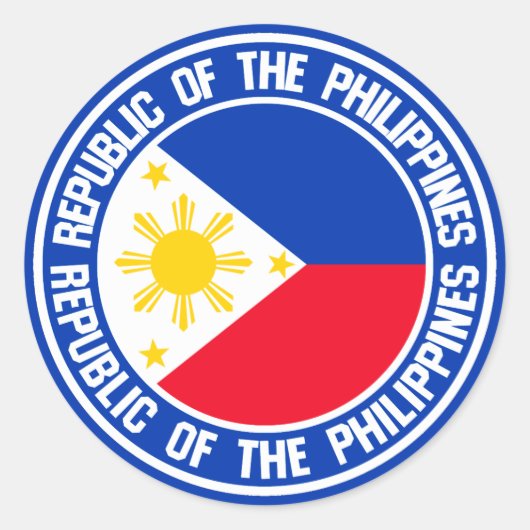 Philippines Round Emblem Runder Aufkleber (Vorderseite)