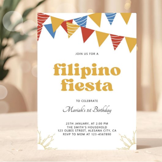 Philippines Sun Filipino Fiesta Einladung Boho
