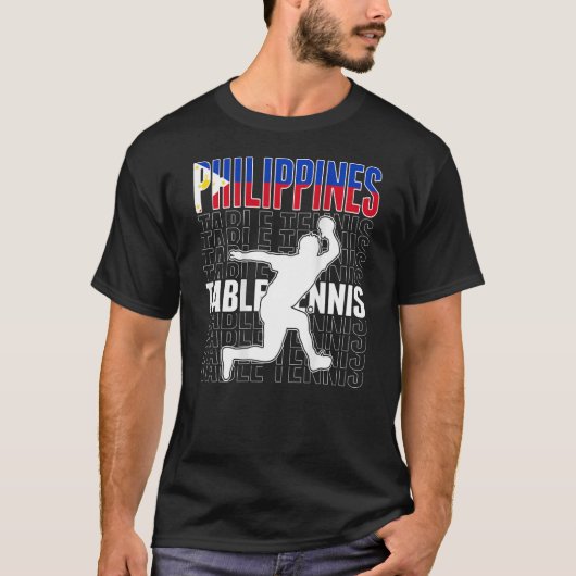 Philippines Table Tennis Fans Philippine Flag Pin T-Shirt (Vorderseite)