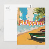 Philippines Vintage Reiseplakat Postkarte (Vorne/Hinten)