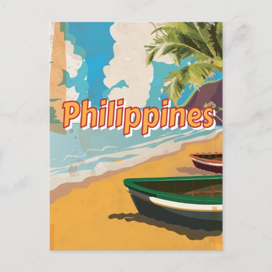 Philippines Vintage Reiseplakat Postkarte (Vorderseite)