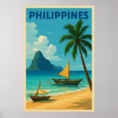 Philippines Vintage Travel– Tropical Beach  Poster (Vorne)
