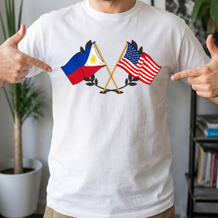 Philippinisch-amerikanische Flagge Filipino-Erbe V T-Shirt