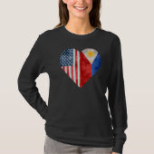 Philippinisch-amerikanische Flagge Filipinos T-Shirt (Vorderseite)