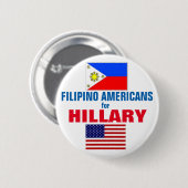Philippinische Amerikaner für Hillary 2016 Button (Vorne & Hinten)