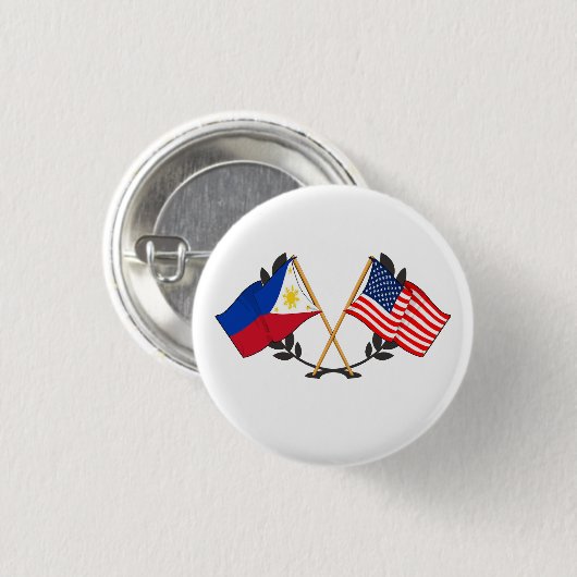 Philippinische amerikanische Flagge Philippinische Button (Vorne & Hinten)