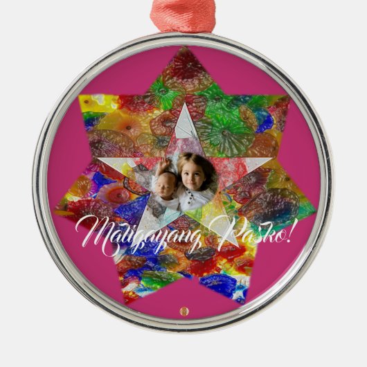 Philippinische bunte Stern-Laternen-Art, Girly Ornament Aus Metall (Vorne)