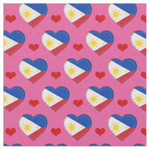 Philippinische Flag & Red Heart Modefabrik Stoff