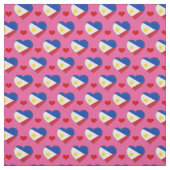 Philippinische Flag & Red Heart Modefabrik Stoff (Muster)