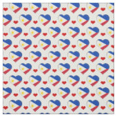 Philippinische Flag & Red Heart Modefabrik Stoff (Muster)