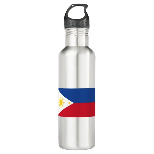philippinische Flagge Edelstahlflasche (Vorderseite)