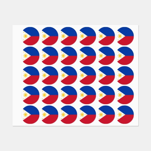 philippinische Flagge Etiketten (Blatt)