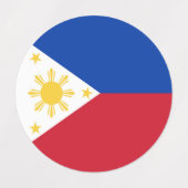 philippinische Flagge Etiketten (Design 2)