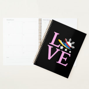 Philippinische Flagge - Filipina Pink-Liebe Planer