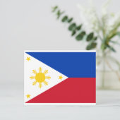 philippinische Flagge, Flagge der Philippinen Postkarte (Stehend Vorderseite)