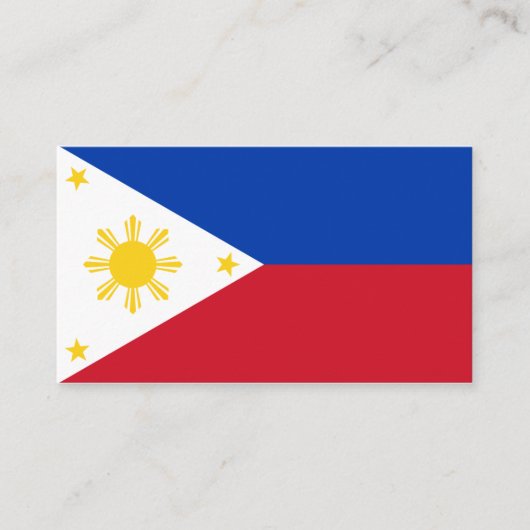 philippinische Flagge, Flagge der Philippinen Visitenkarte (Vorderseite)