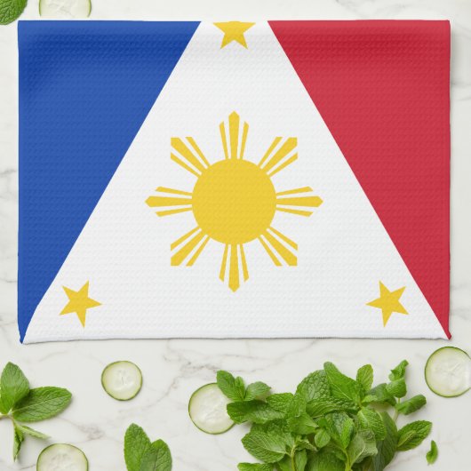 philippinische Flagge Geschirrtuch (Gefaltet)