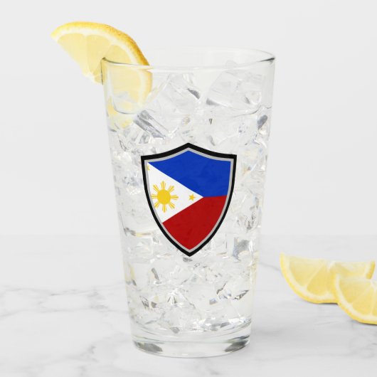 philippinische Flagge Glas (Vorderseite Ice)