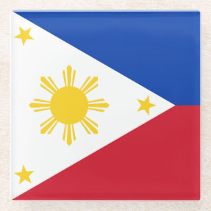 philippinische Flagge Glasuntersetzer