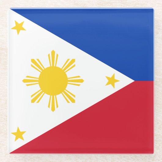 philippinische Flagge Glasuntersetzer (Vorderseite)
