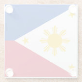 philippinische Flagge Glasuntersetzer (Rückseite)