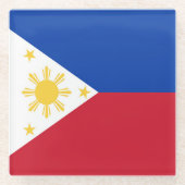 philippinische Flagge Glasuntersetzer (Vorderseite)