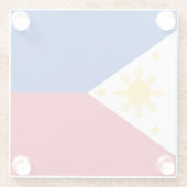 philippinische Flagge Glasuntersetzer (Rückseite)