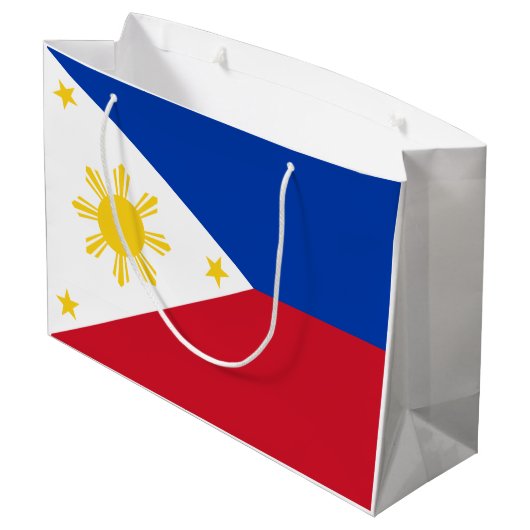 philippinische Flagge Große Geschenktüte (Rückseite Schrägansicht)