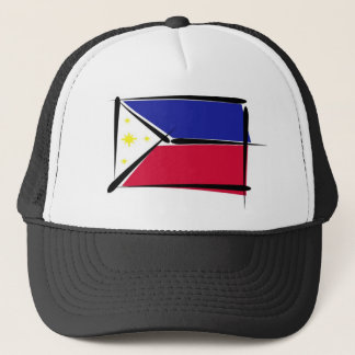 Philippinische Flagge - Hut Truckerkappe