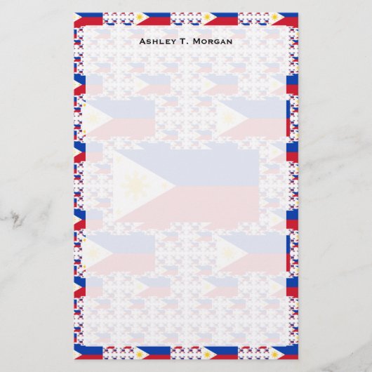 philippinische Flagge in mehreren Ebenen Briefpapier (Vorderseite)